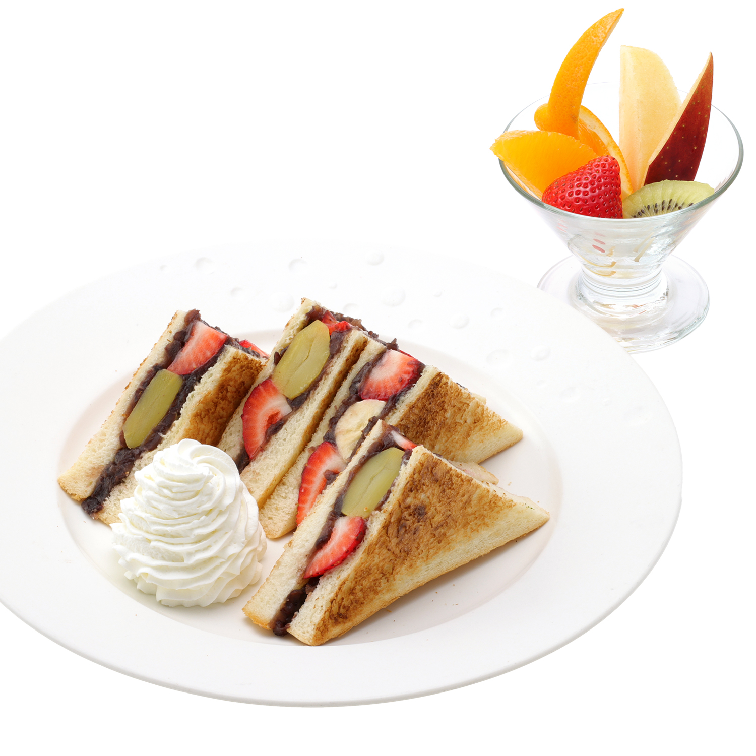 いちご＆バナナ＆マロンのあんバターサンド（フルーツ添え）