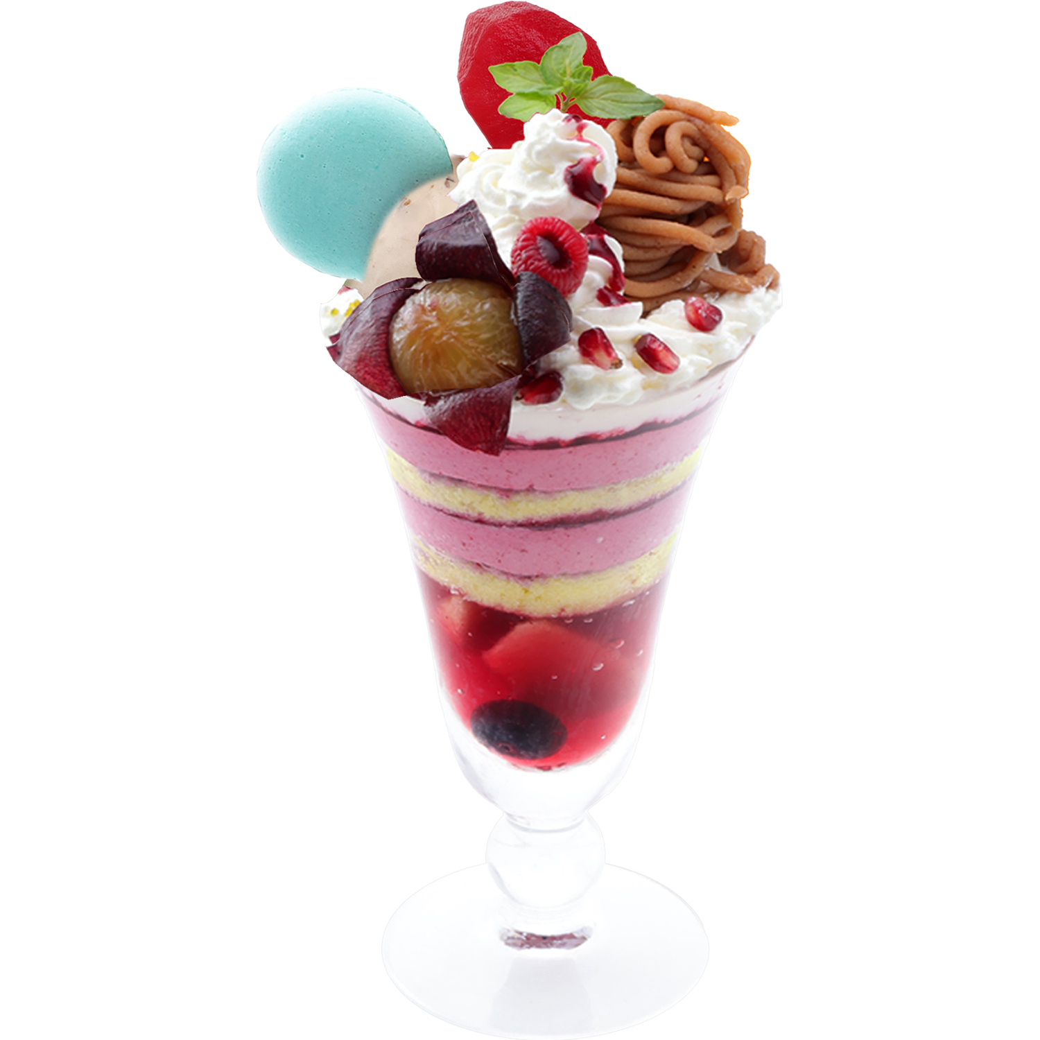 エミールパフェ カシスムースとモンブランのパフェ