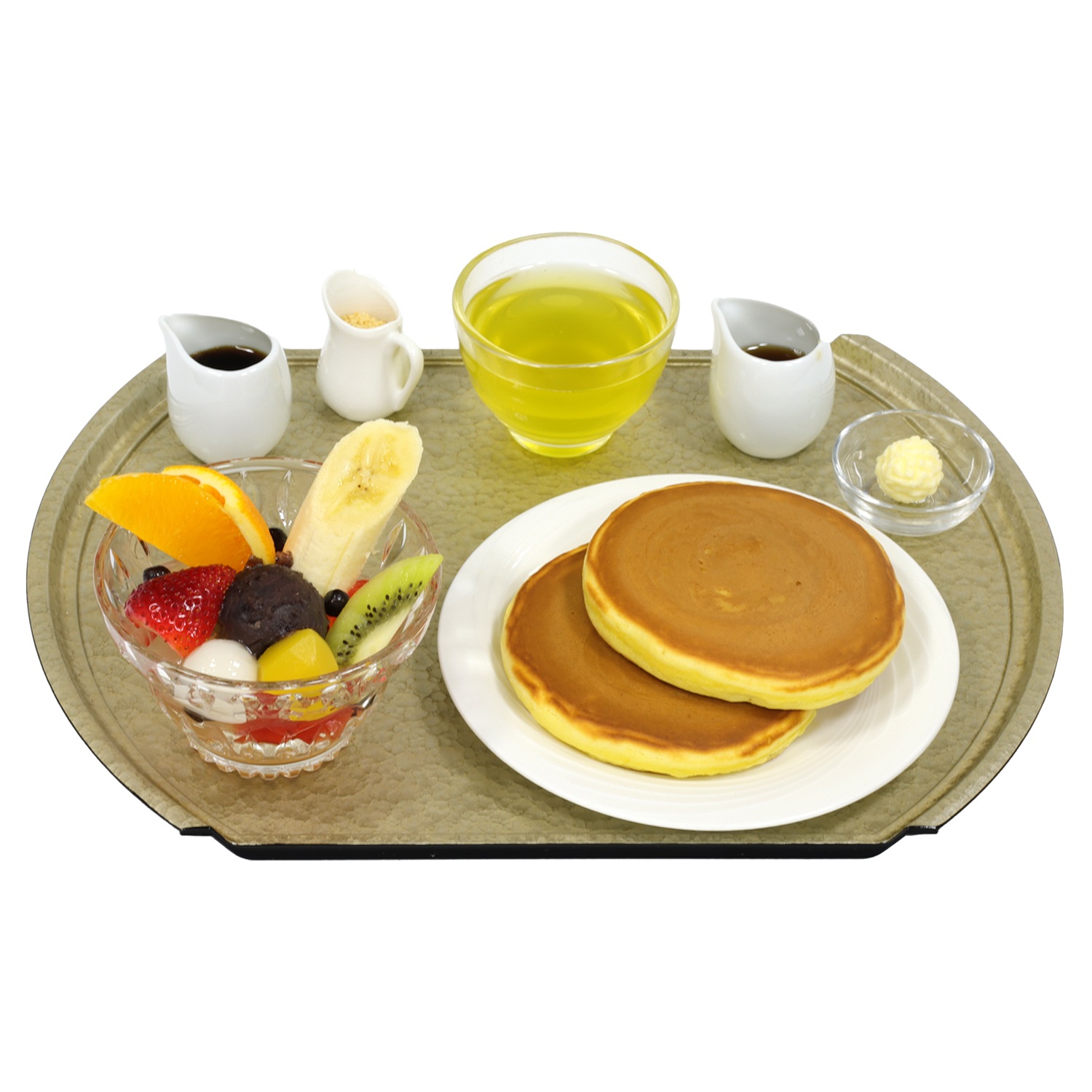 あんみつとホットケーキセット